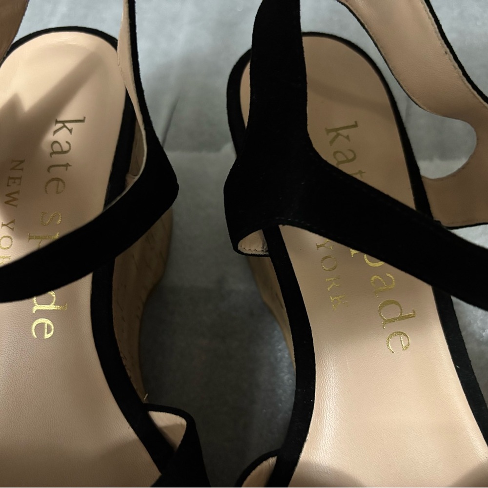 Kate Spade Black Suede Wedges - Picture 5 of 5